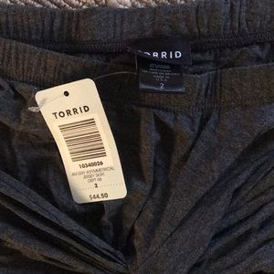 Gray Asymmetrical Jersey Skirt